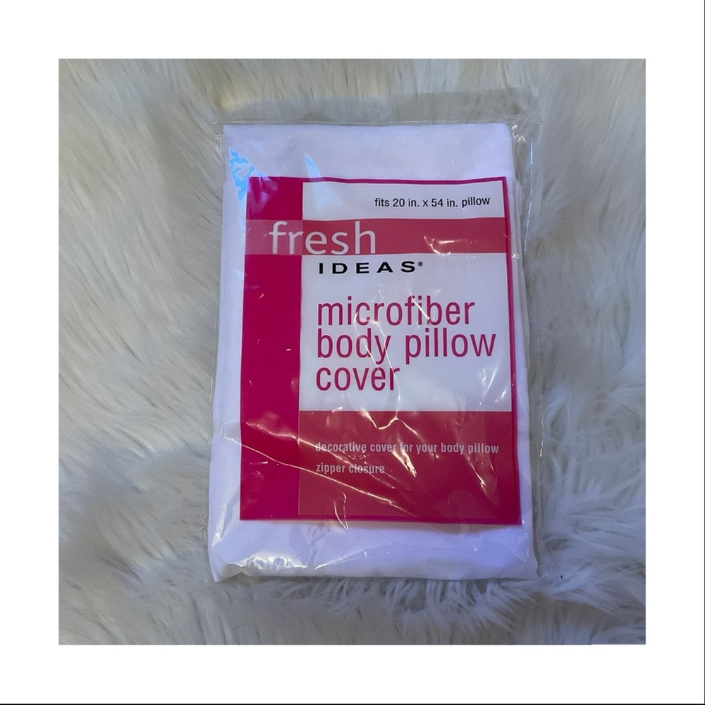 Fresh Ideas Microfiber Body Pillow Cover - New in Package - NWT - White